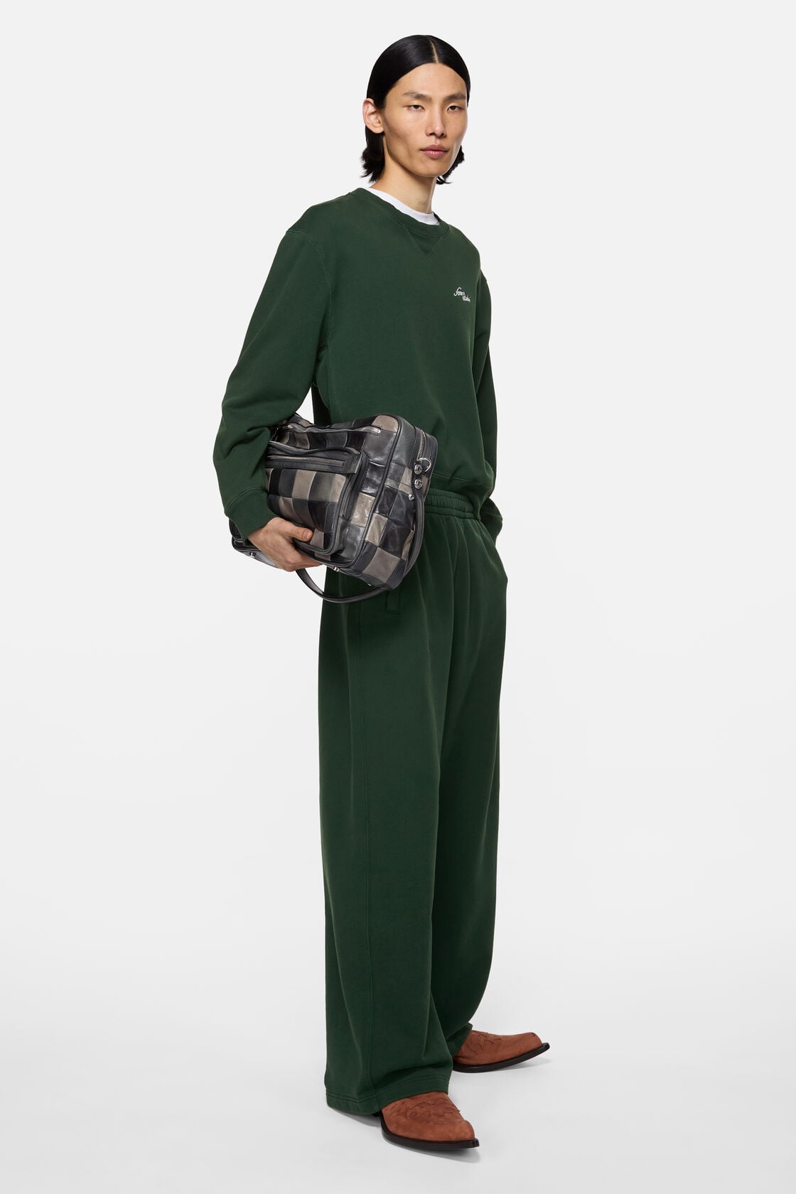 Acne Studios Fleece logo sweatpants - Dark green
