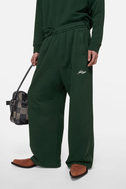 Acne Studios Fleece logo sweatpants - Dark green