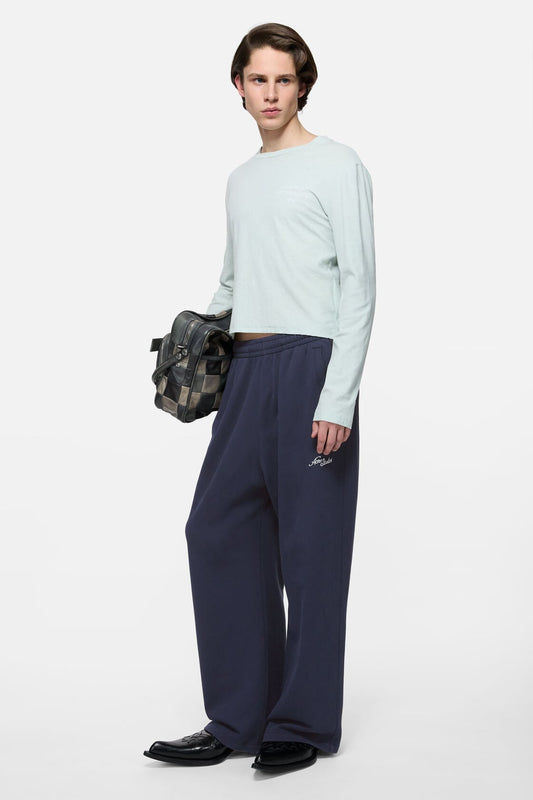 Acne Studios Fleece logo sweatpants - Dark navy