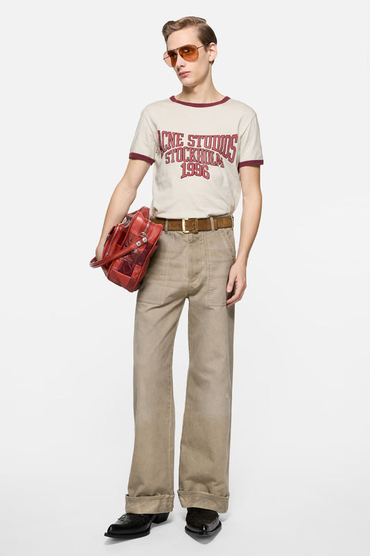 Acne Studios Graphic t-shirt - Off white/burgundy
