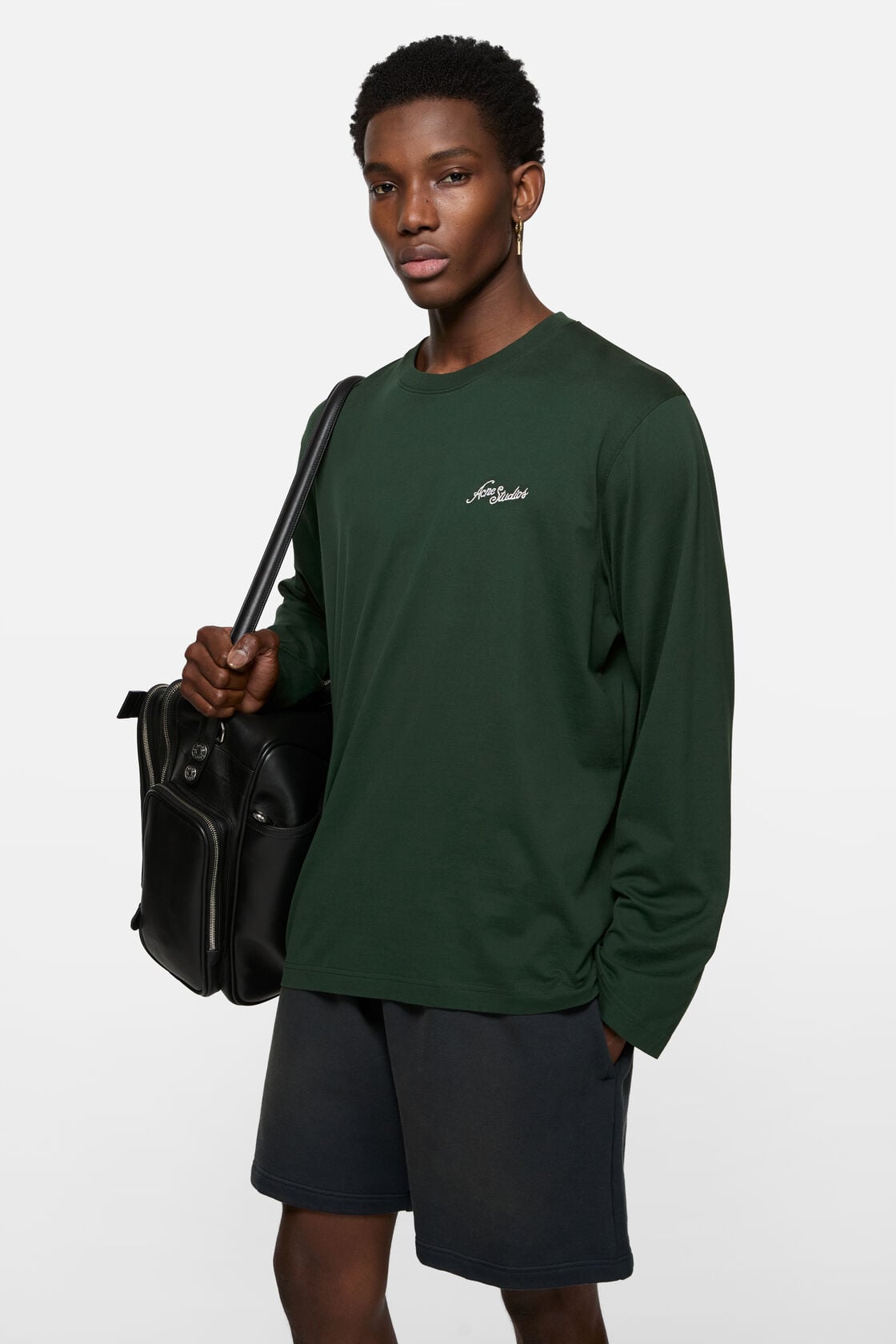 Acne Studios Jersey t-shirt with logo - Dark green