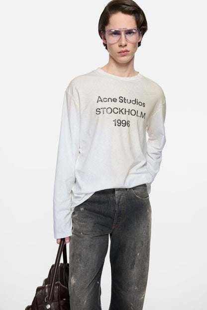Acne Studios Sprayed 1996 logo t-shirt - Dusty white