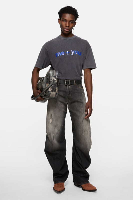 Acne Studios Glitter graphic t-shirt - Faded black