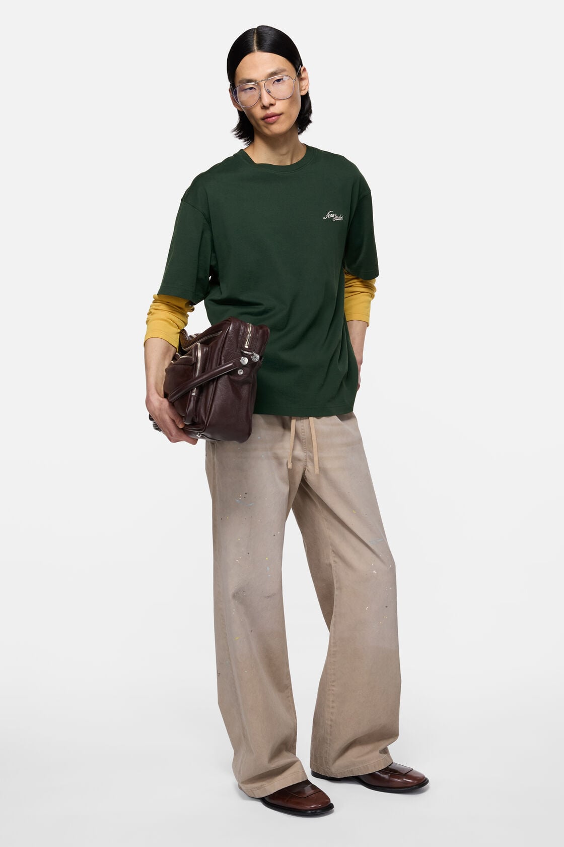 Acne Studios Jersey t-shirt with logo - Dark green
