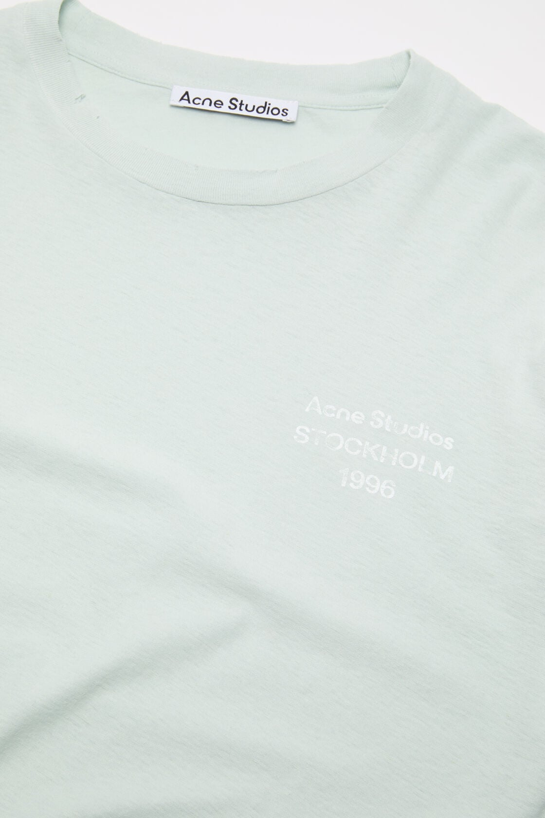 Acne Studios Distressed logo t-shirt - Pale mint