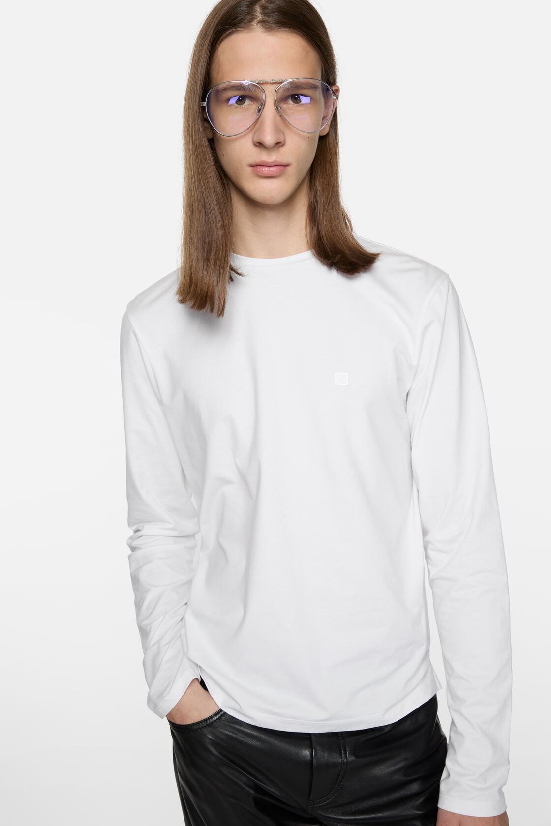 Acne Studios Face logo t-shirt - Optic White