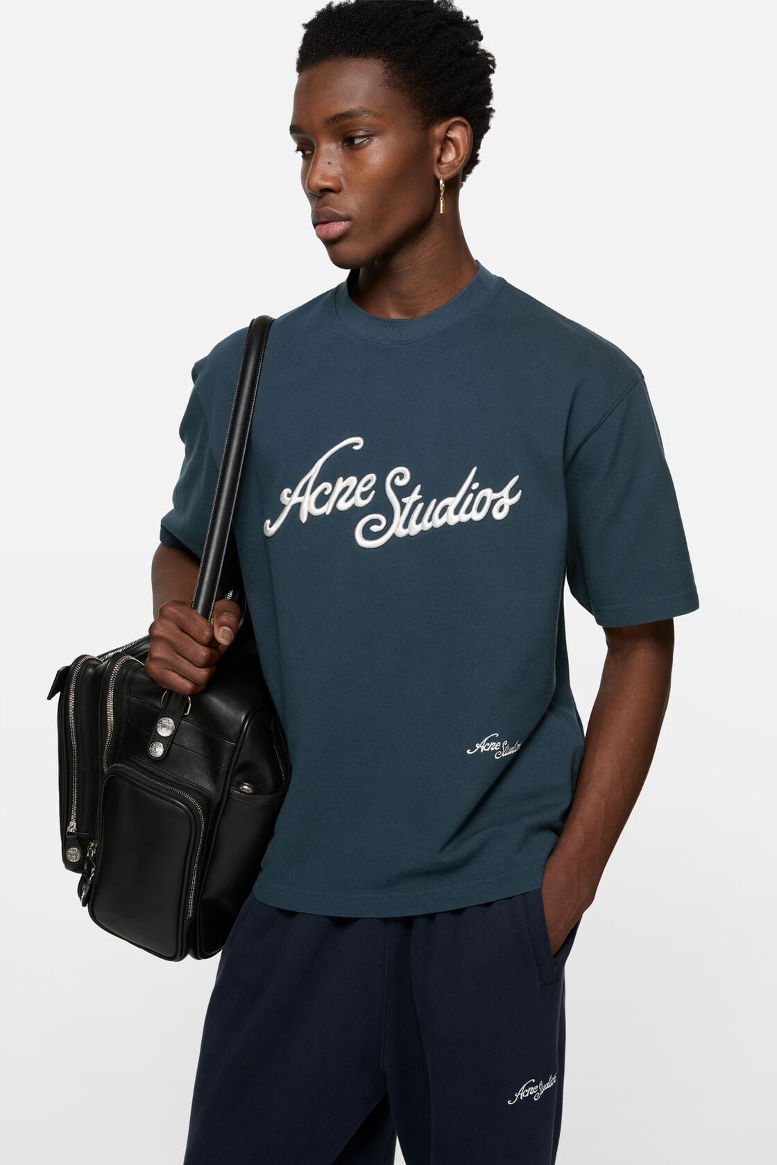 Acne Studios Embroidered logo t-shirt - Deep blue