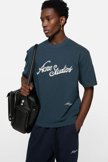 Acne Studios Embroidered logo t-shirt - Deep blue