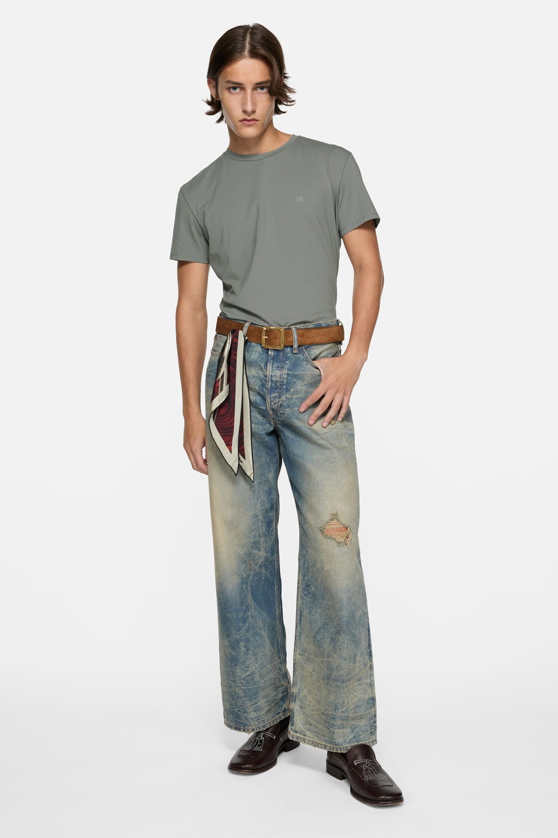 Acne Studios T-shirt - regular fit - Stone grey