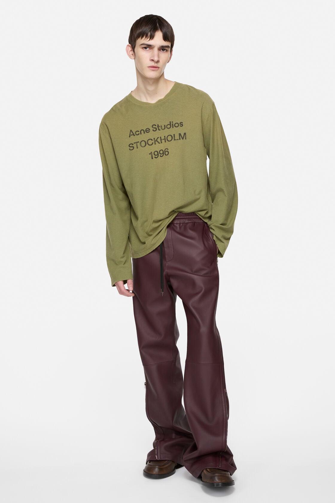 Acne Studios Sprayed 1996 logo t-shirt - Olive green