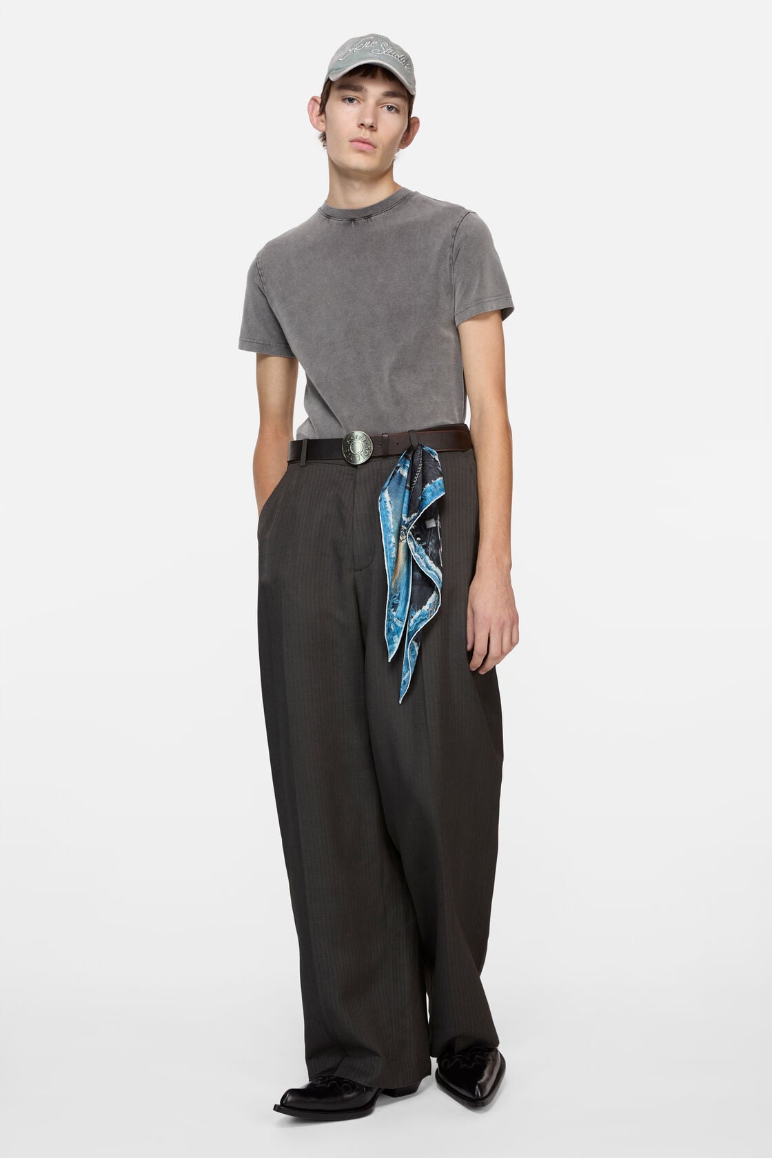 Acne Studios Rubber logo t-shirt - Faded black
