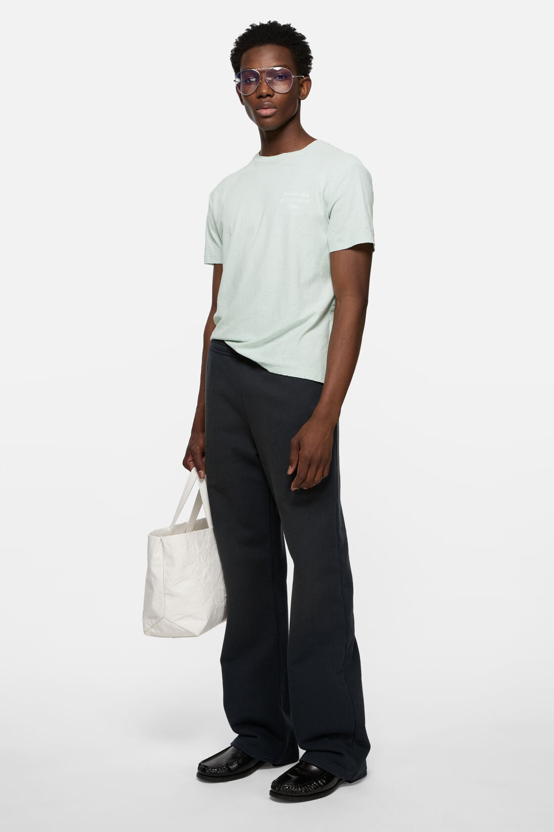 Acne Studios Distressed logo t-shirt - Pale mint