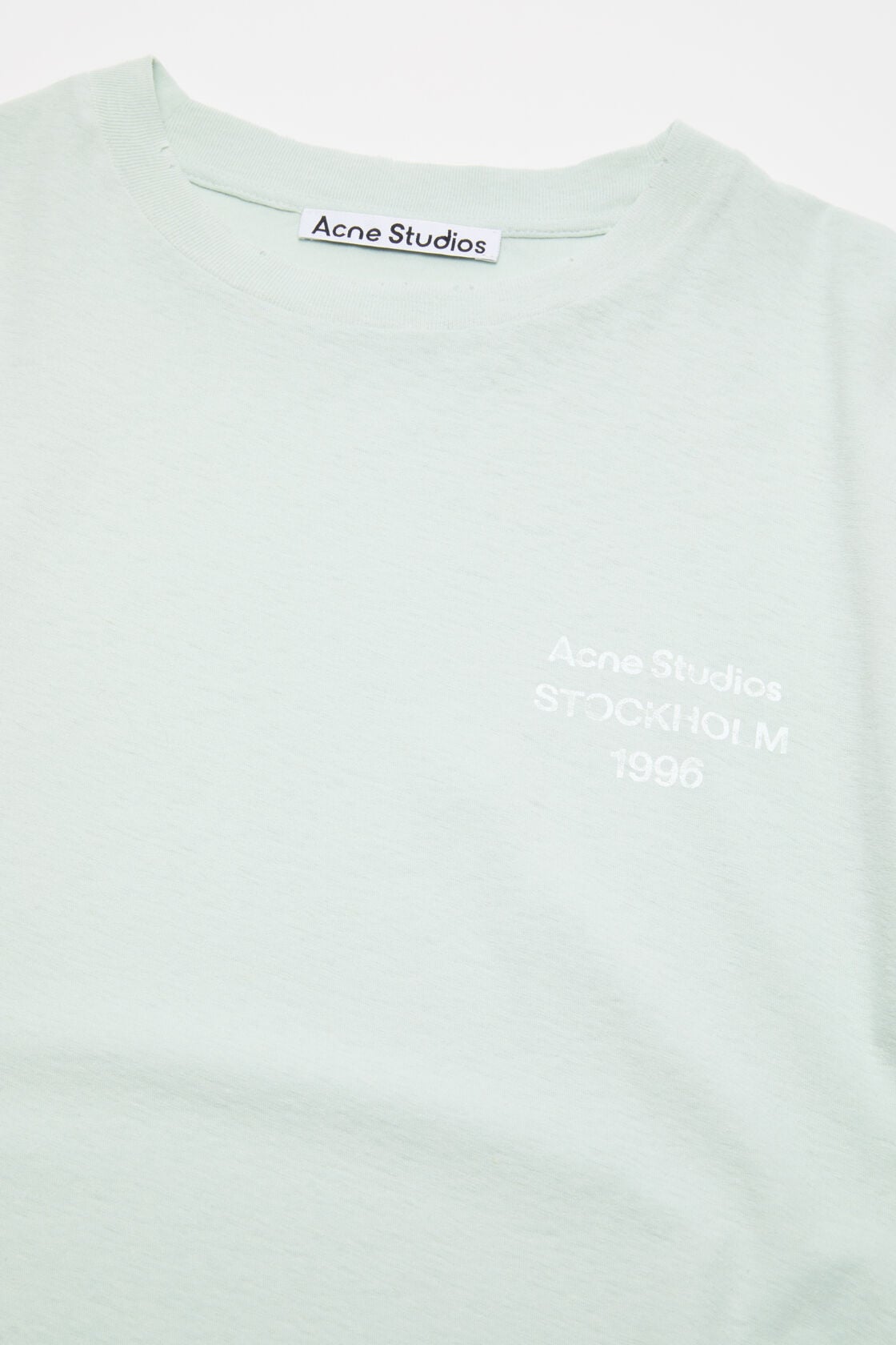 Acne Studios Distressed logo t-shirt - Pale mint