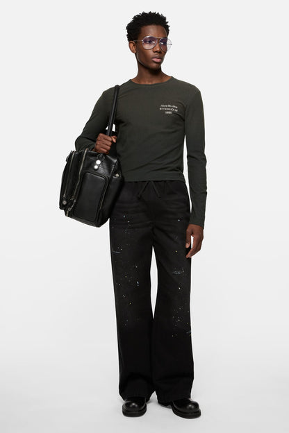 Acne Studios Distressed logo t-shirt - Faded black