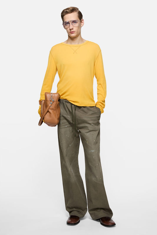 Acne Studios Sprayed logo t-shirt - Mustard yellow