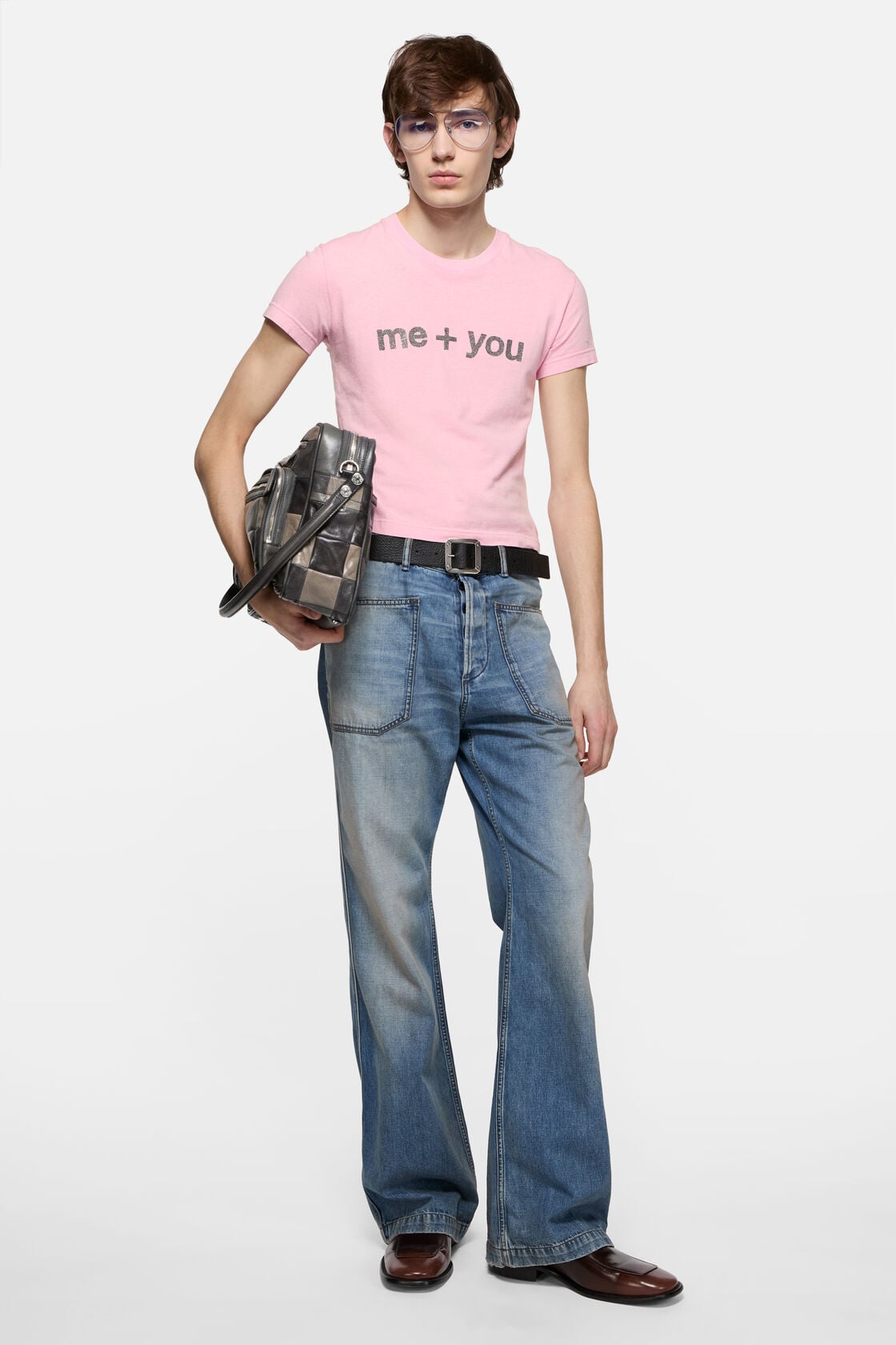 Acne Studios Fitted graphic  t-shirt - Pale Pink