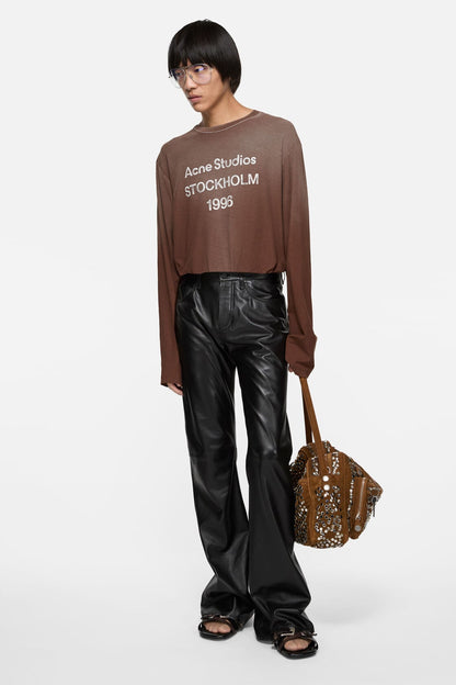 Acne Studios Sprayed 1996 logo t-shirt - Chocolate brown