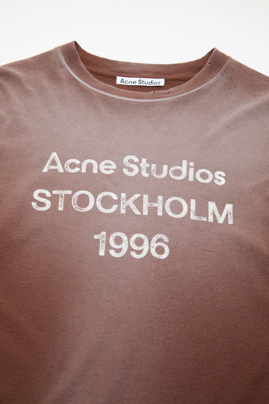 Acne Studios Sprayed 1996 logo t-shirt - Chocolate brown