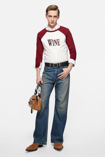 Acne Studios Wine graphic t-shirt - Burgundy/white