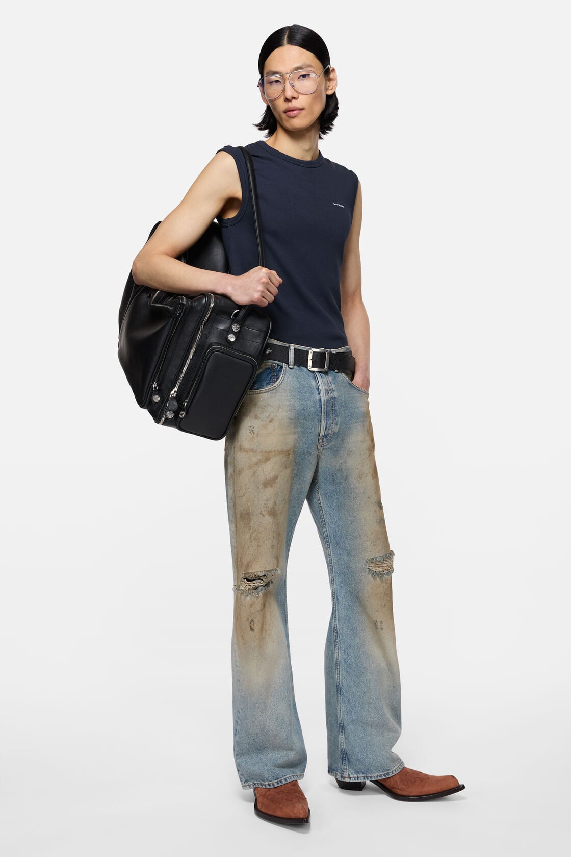 Acne Studios Logo muscle t-shirt - Navy