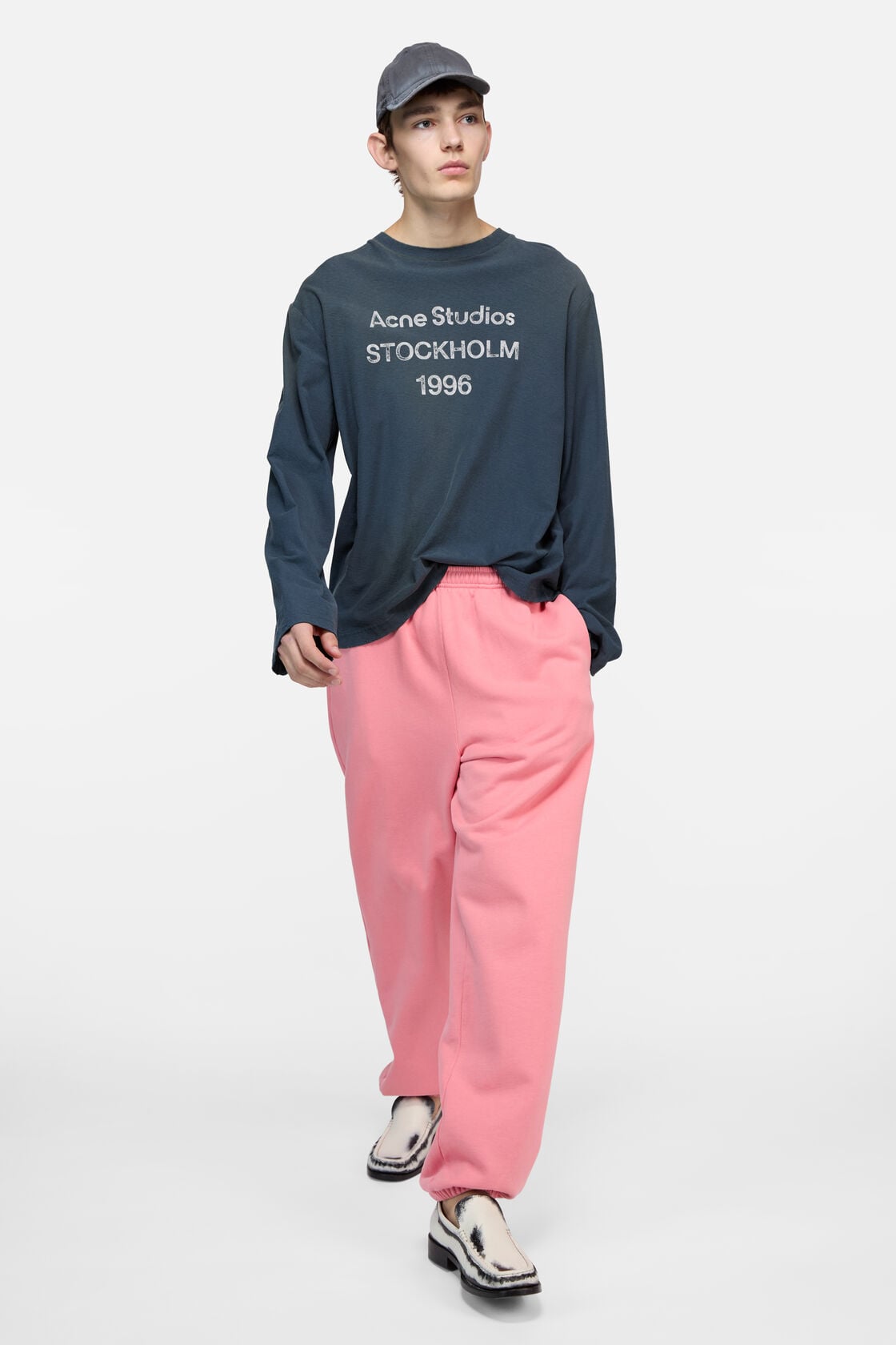 Acne Studios Sprayed 1996 logo t-shirt - Deep blue