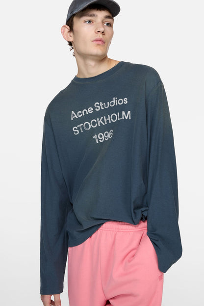 Acne Studios Sprayed 1996 logo t-shirt - Deep blue