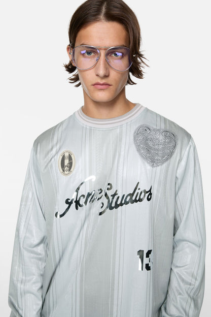 Acne Studios Logo sports jersey top - Grey
