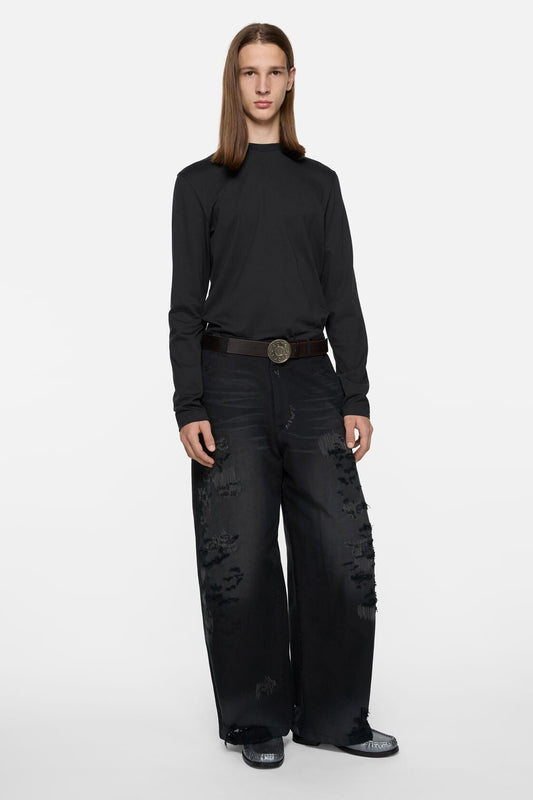 Acne Studios Satin label t-shirt - regular - Black