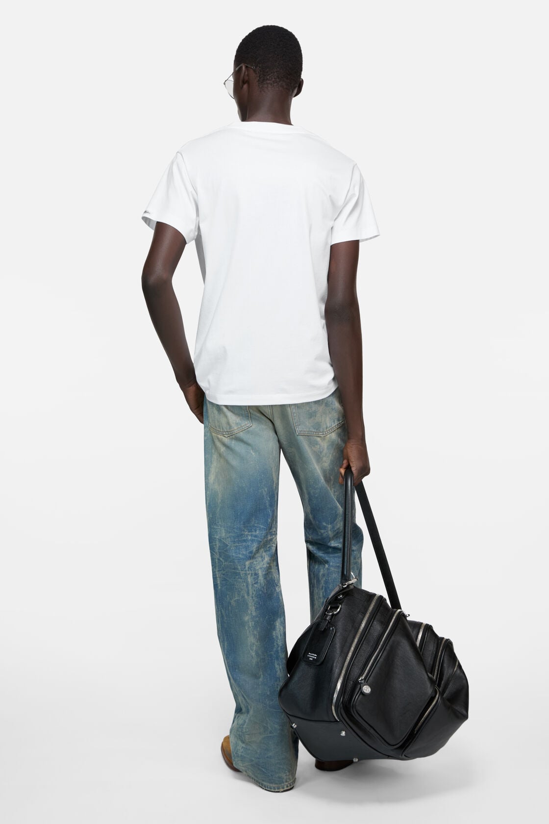 Acne Studios Satin label v-neck t-shirt - Optic White