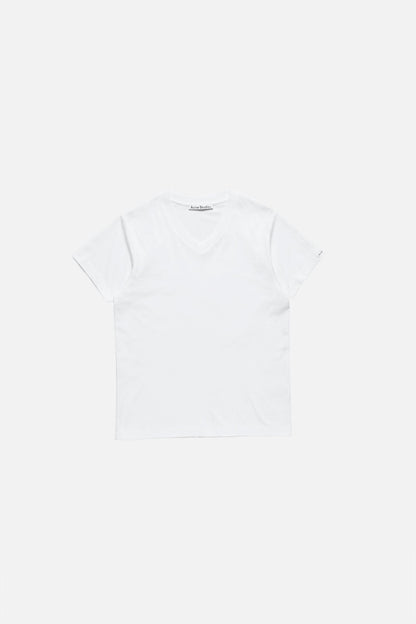 Acne Studios Satin label v-neck t-shirt - Optic White