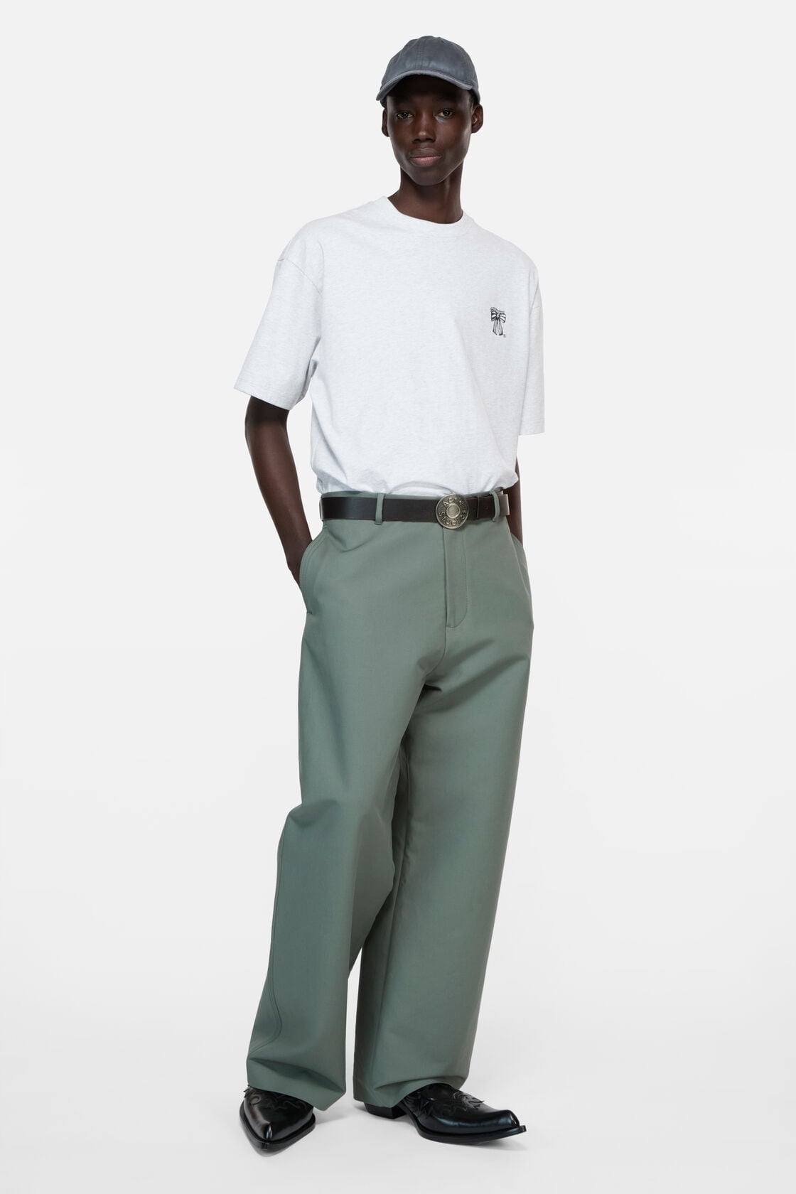 Acne Studios Bow logo t-shirt - Pale Grey Melange