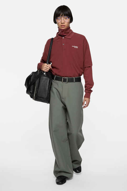 Acne Studios Washed logo polo - Maroon red