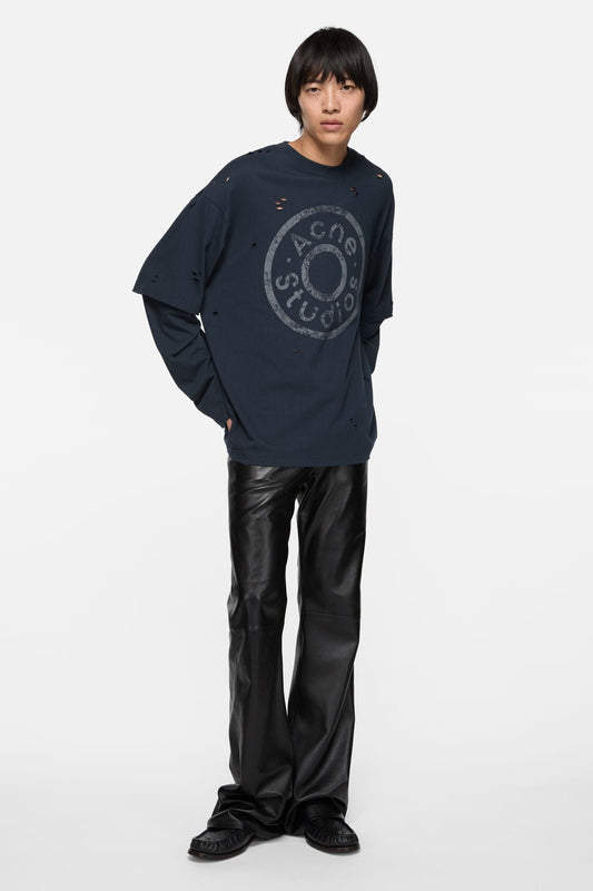 Acne Studios Layered logo t-shirt - Dark navy
