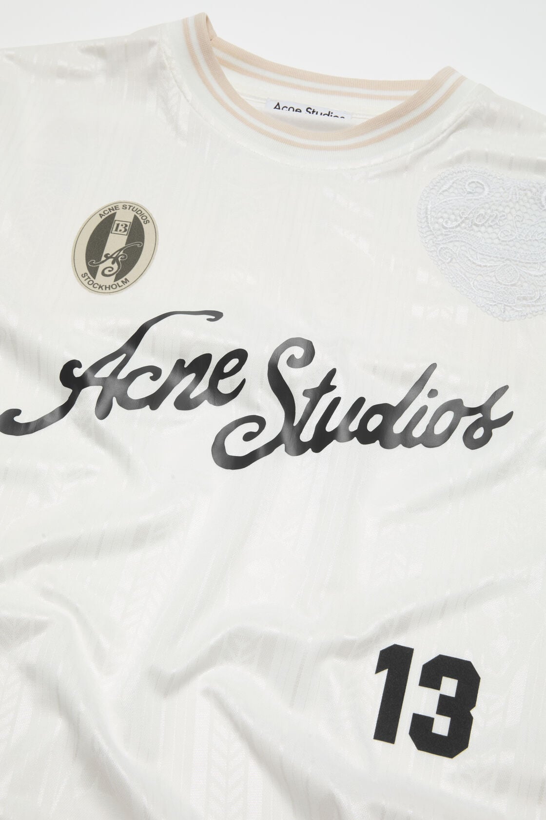 Acne Studios Logo sports jersey top - White