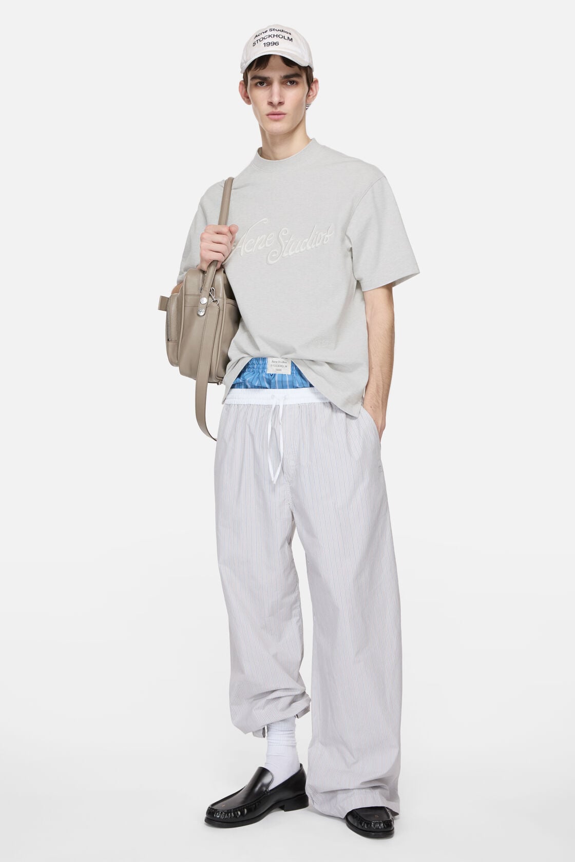 Acne Studios Logo t-shirt - Relaxed fit - Pale Grey Melange
