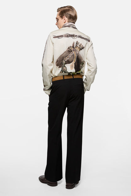 Acne Studios Horse print overshirt - White/brown