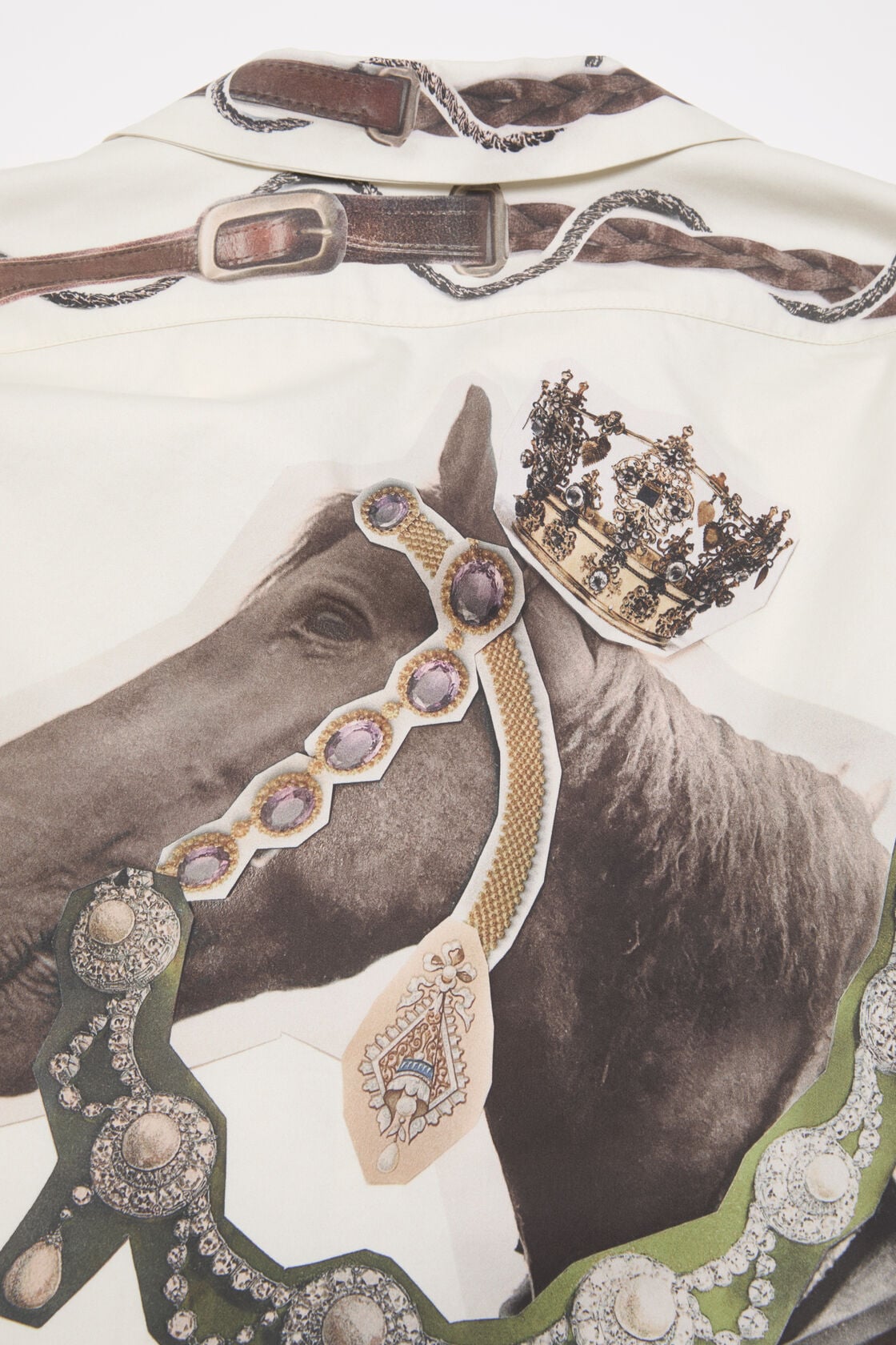 Acne Studios Horse print overshirt - White/brown