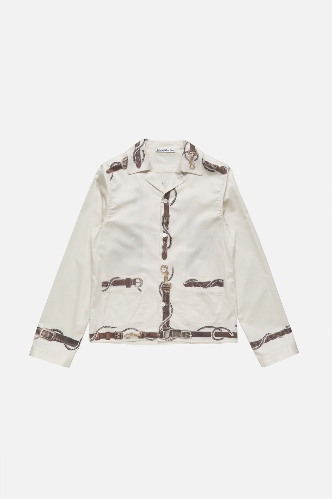 Acne Studios Horse print overshirt - White/brown