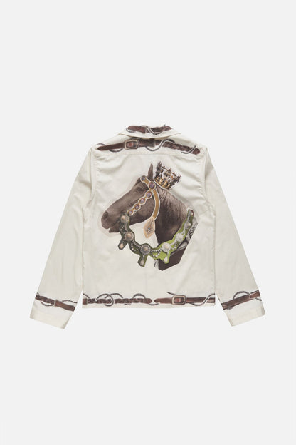 Acne Studios Horse print overshirt - White/brown