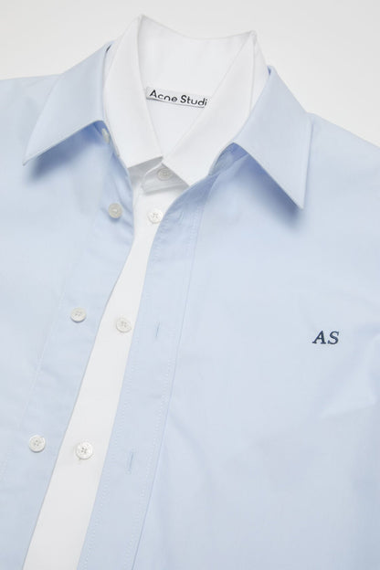 Acne Studios Layered poplin button-up shirt - Blue/white