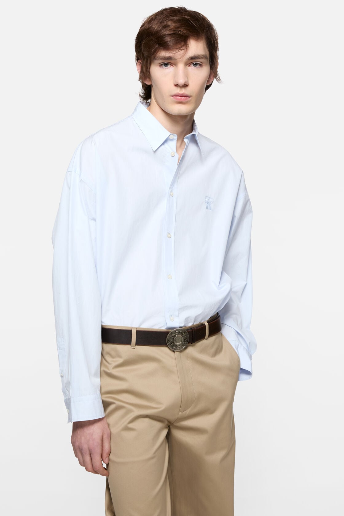 Acne Studios Button-up shirt with logo - Ice blue