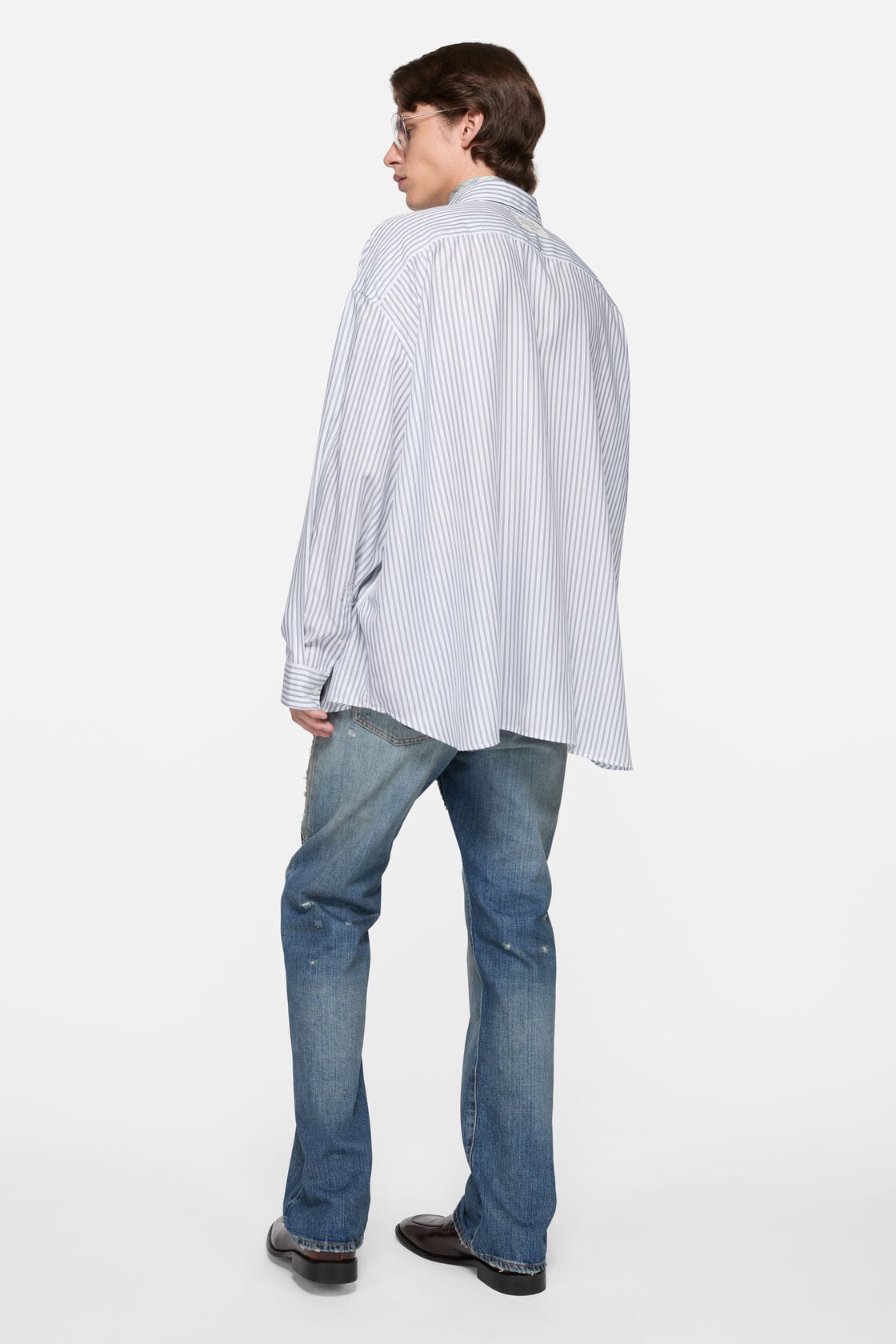 Acne Studios Striped button-up shirt - White/navy