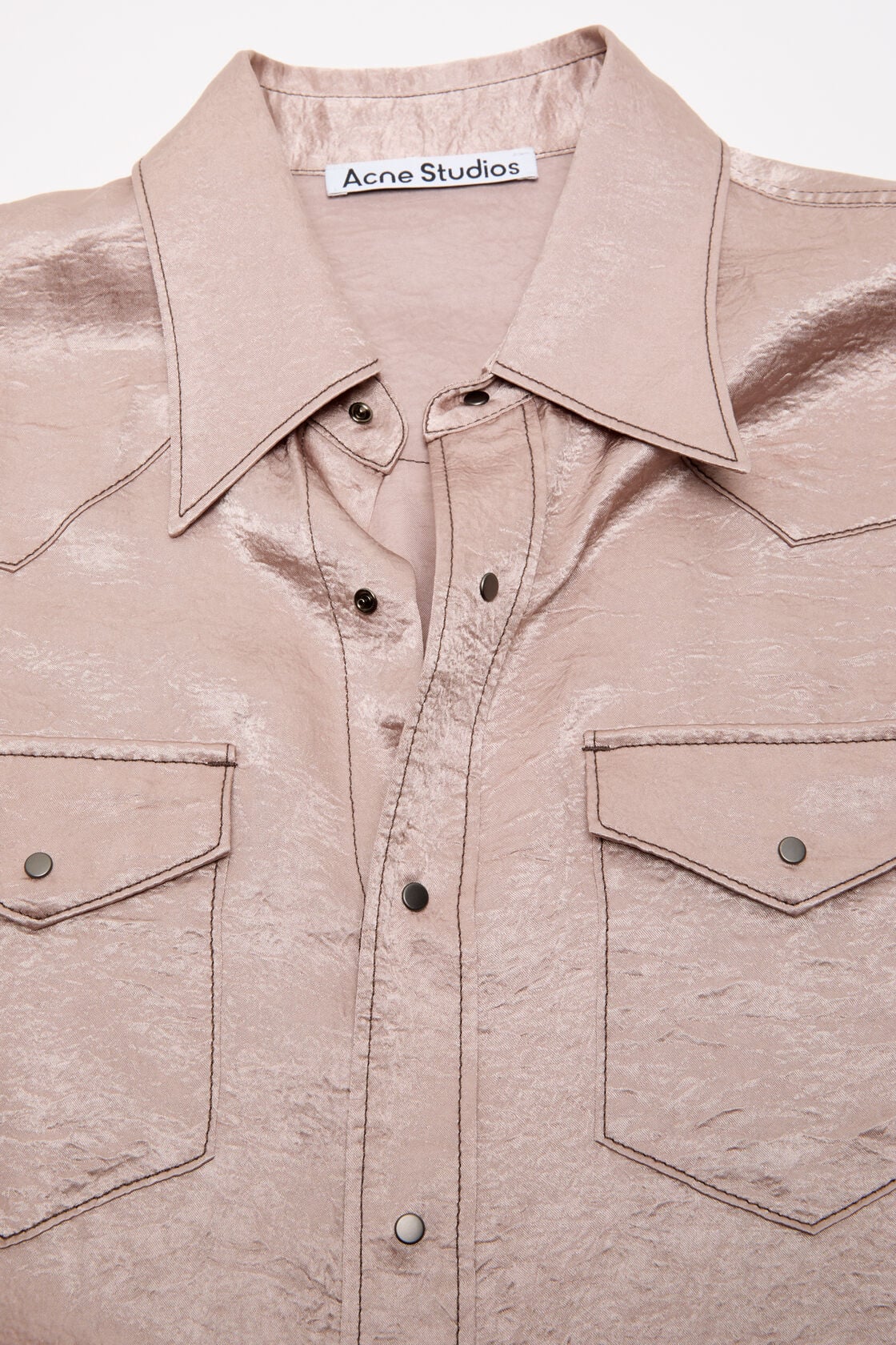 Acne Studios Textured satin button-up shirt - Dusty pink