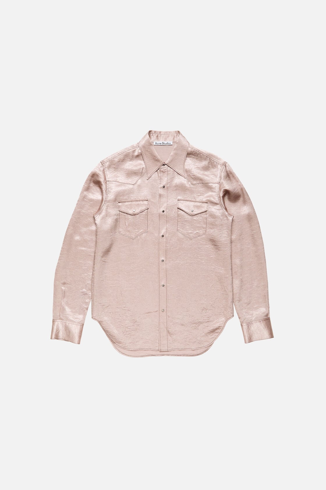 Acne Studios Textured satin button-up shirt - Dusty pink