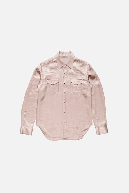 Acne Studios Textured satin button-up shirt - Dusty pink