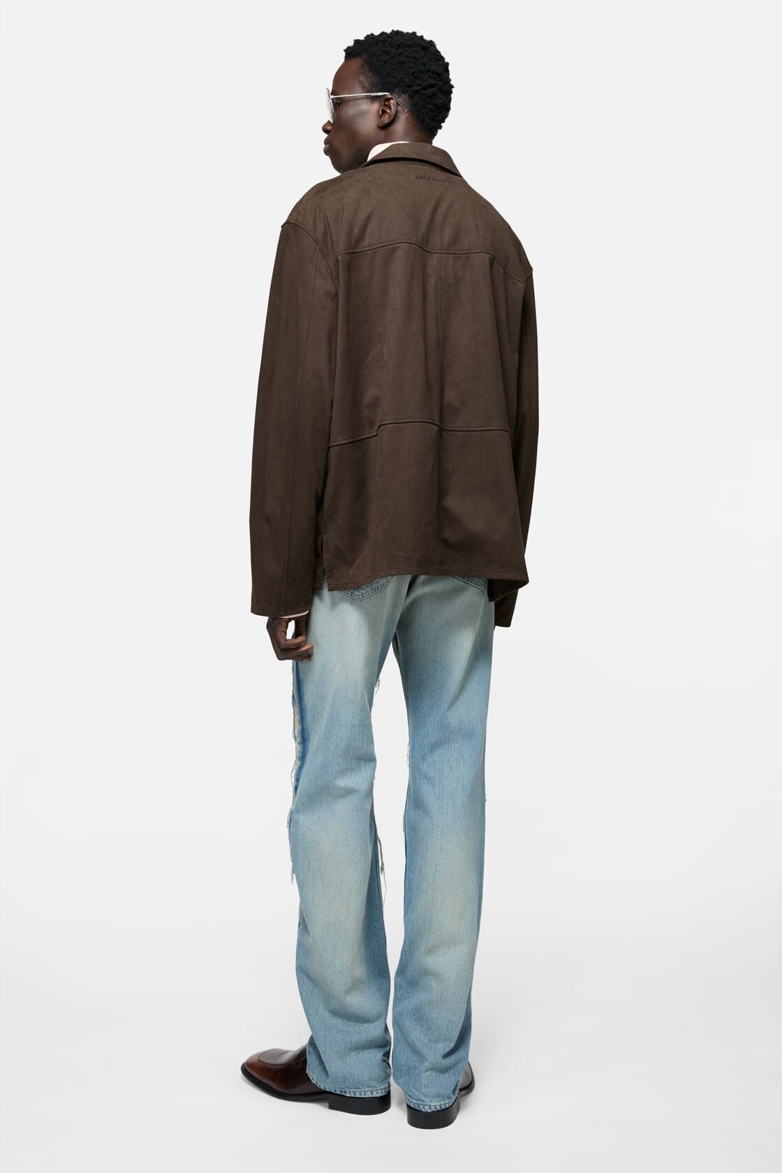 Acne Studios Faux suede overshirt - Chocolate brown