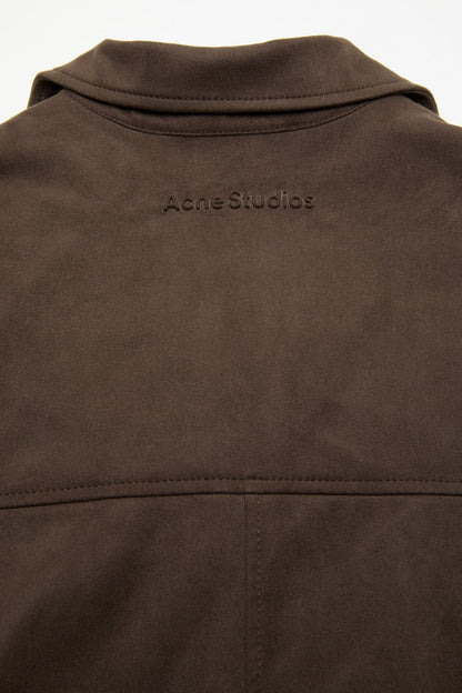 Acne Studios Faux suede overshirt - Chocolate brown