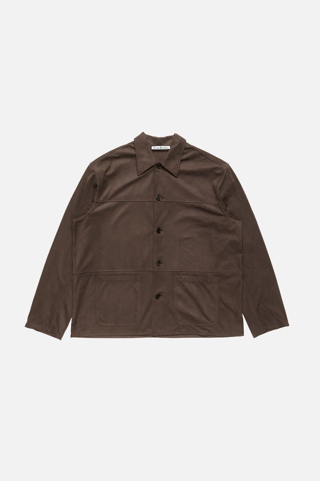 Acne Studios Faux suede overshirt - Chocolate brown