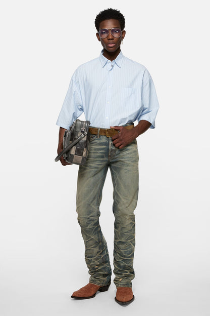 Acne Studios Striped poplin shirt - Baby blue