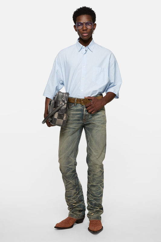Acne Studios Striped poplin shirt - Baby blue